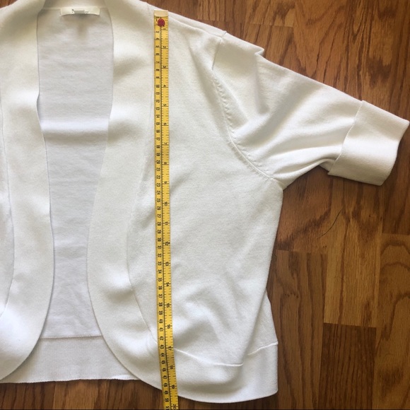 White Short Shrug Elbow Sleeve Sweater - Picture 9 of 11